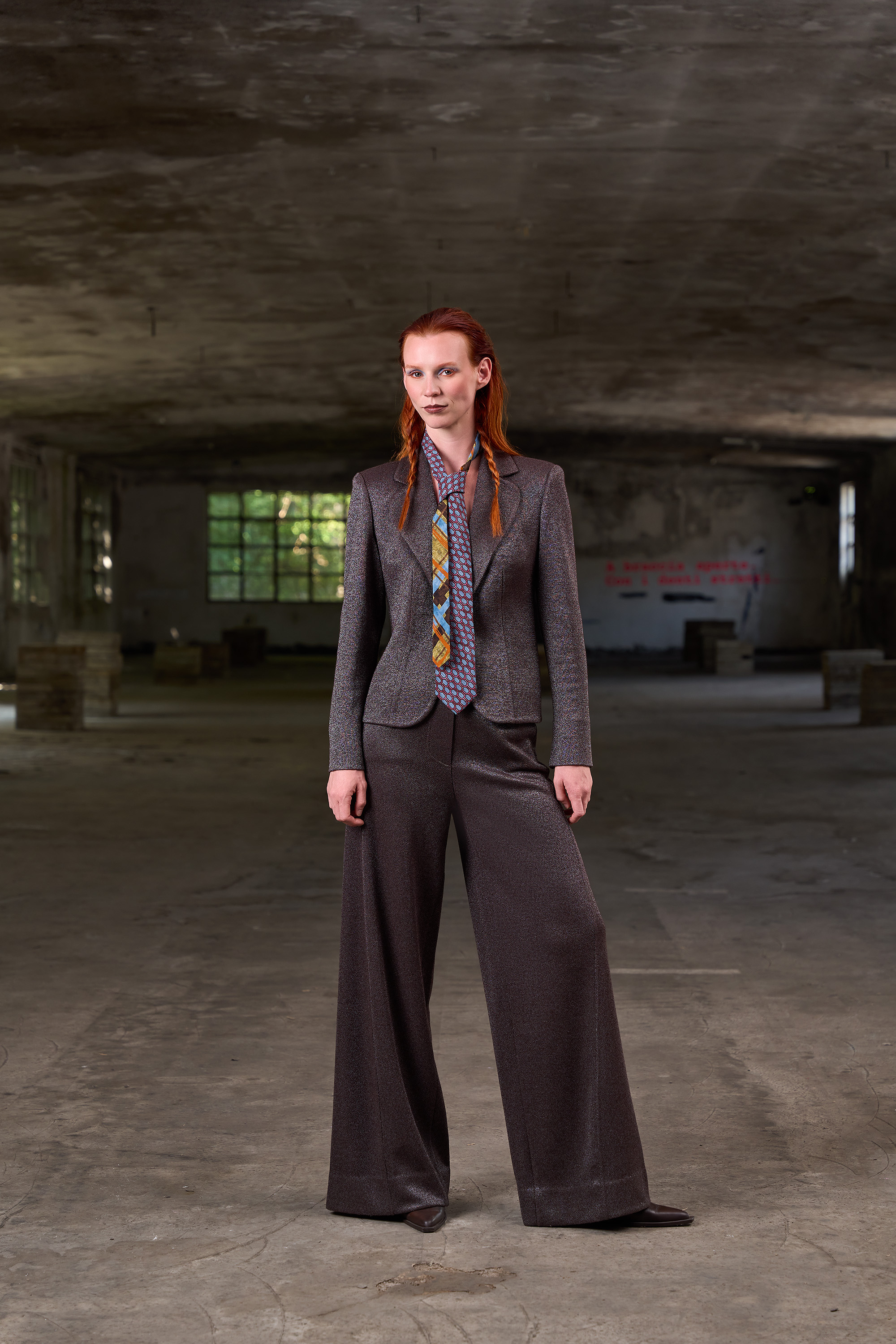 Roberta Redaelli AI 2026-27 PAPILIO, RSA141 pantaloni con finta patta e con tasche in maglia jacquard DINAMI-TECS 